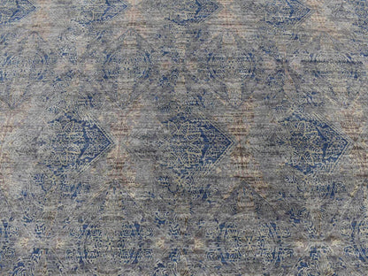 Modern / Contemporary hand-knotted wool/silk rug in Gray, 8' x 10'2" — SKU O087033 (view 8)