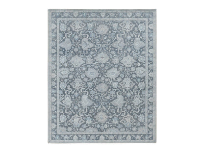 Oushak Oushak hand-knotted wool/silk rug in Gray, 8'1" x 10' — SKU O087037