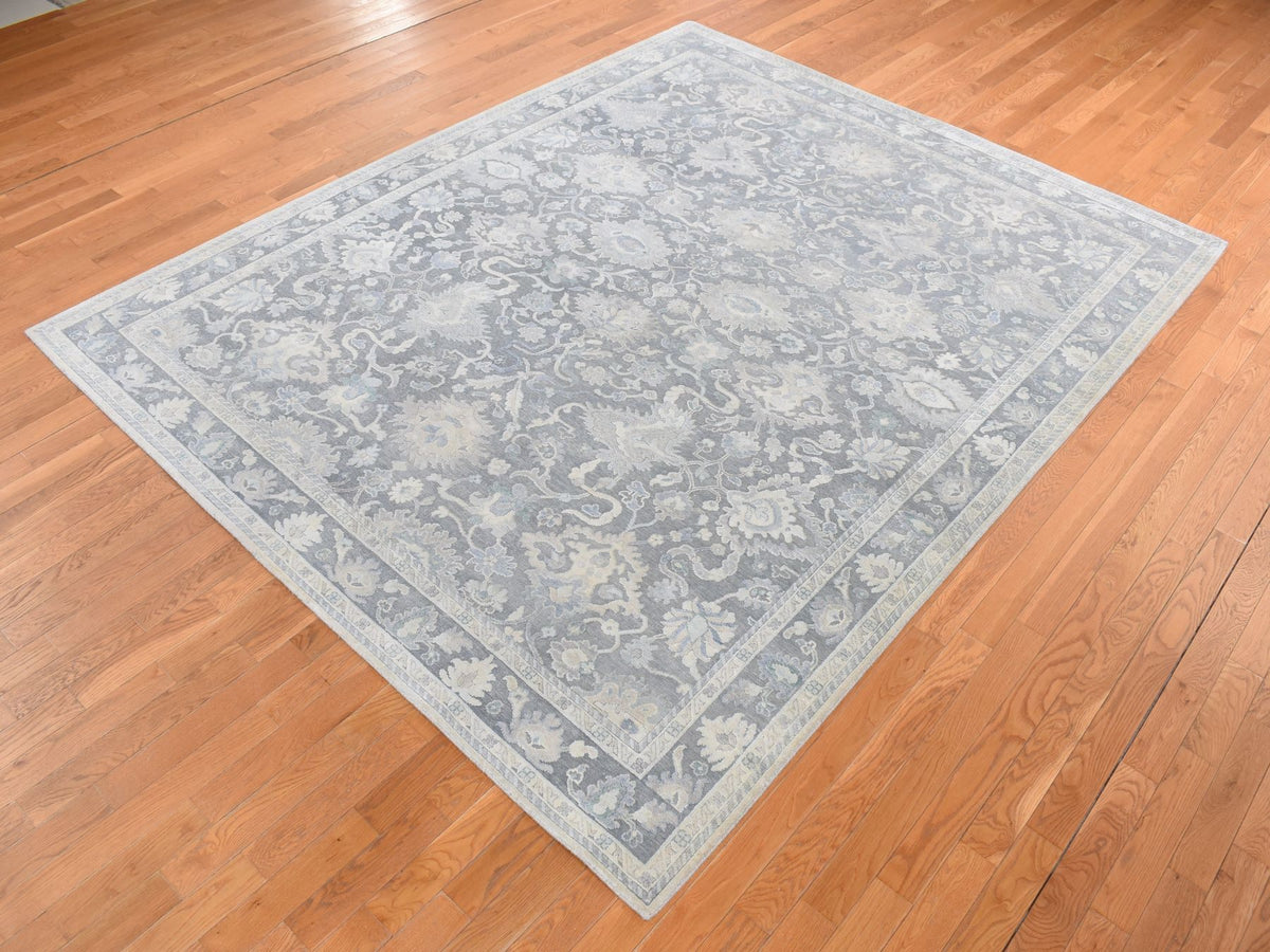Oushak Oushak hand-knotted wool/silk rug in Gray, 8'1" x 10' — SKU O087037 (view 3)