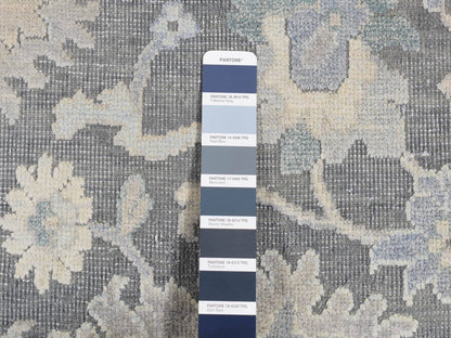 Oushak Oushak hand-knotted wool/silk rug in Gray, 8'1" x 10' — SKU O087037 (view 7)