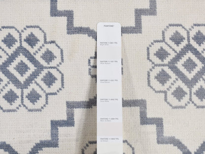 Agra Transitional hand-knotted cotton rug in Ivory, 8'1" x 10'2" — SKU O087041 (view 7)