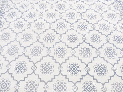 Agra Transitional hand-knotted cotton rug in Ivory, 8'1" x 10'2" — SKU O087041 (view 8)