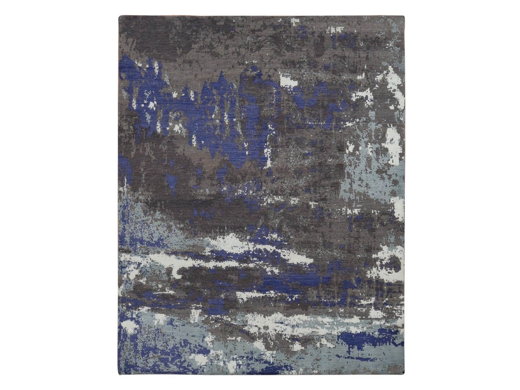 Modern / Contemporary hand-knotted wool/silk rug in Purple, 7'10" x 10' — SKU O087045