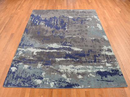 Modern / Contemporary hand-knotted wool/silk rug in Purple, 7'10" x 10' — SKU O087045 (view 2)
