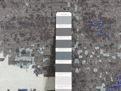 Modern / Contemporary hand-knotted wool/silk rug in Purple, 7'10" x 10' — SKU O087045 (view 7)
