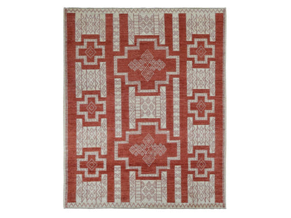 Peshawar Oushak hand-knotted wool rug in Red, 8'1" x 10' — SKU O087048