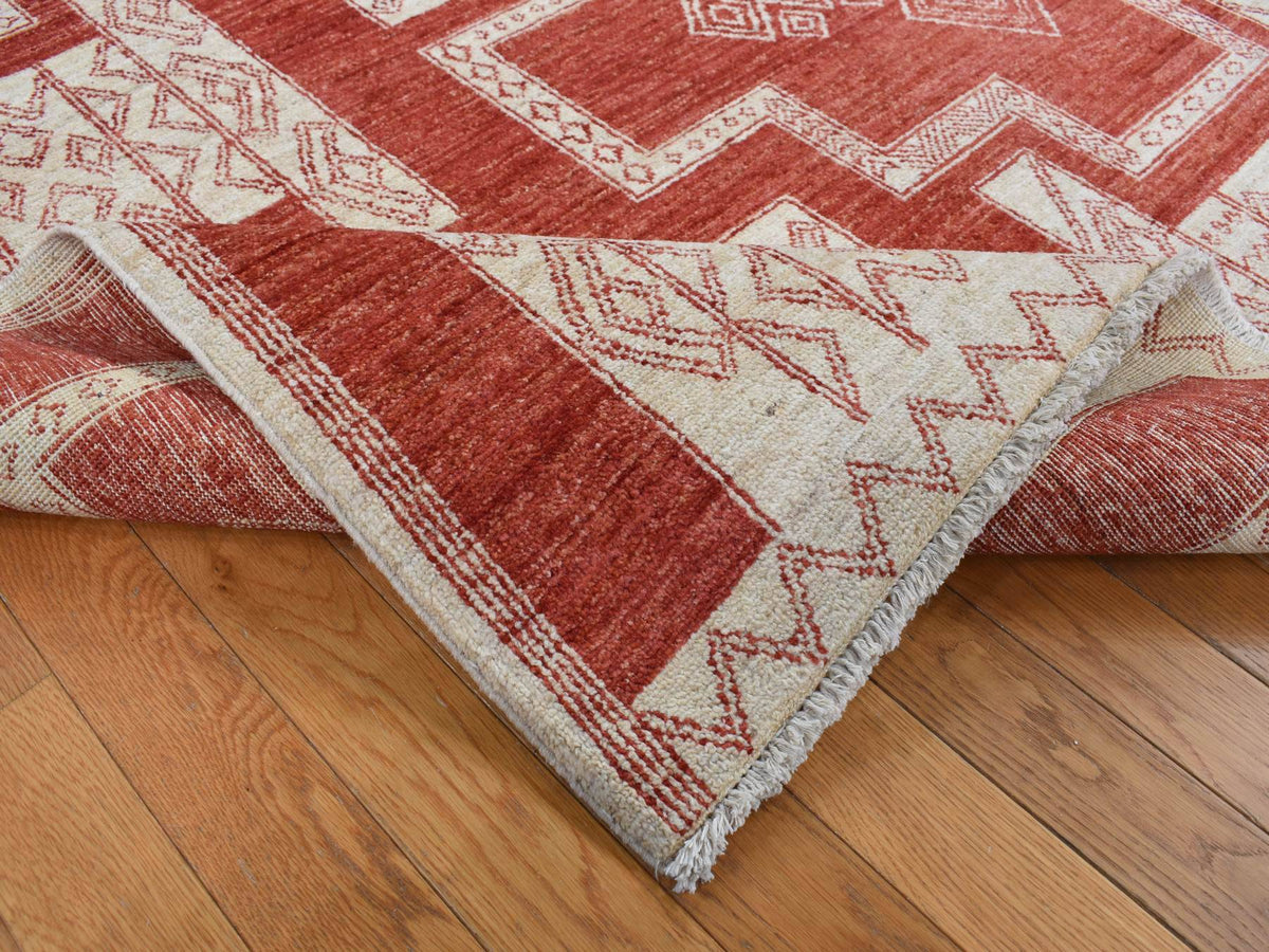 Peshawar Oushak hand-knotted wool rug in Red, 8'1" x 10' — SKU O087048 (view 5)