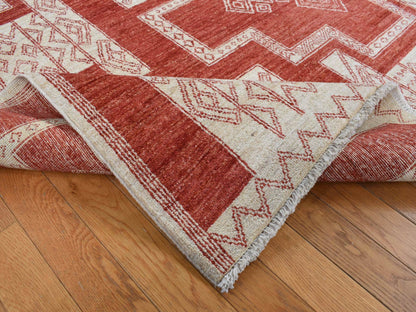 Peshawar Oushak hand-knotted wool rug in Red, 8'1" x 10' — SKU O087048 (view 5)