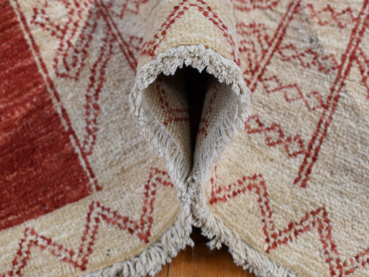 Peshawar Oushak hand-knotted wool rug in Red, 8'1" x 10' — SKU O087048 (view 6)