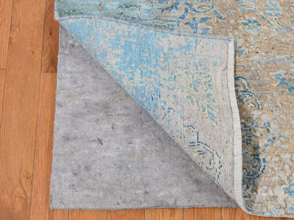 Brown 8'1" x 9'9" Transitional Hand knotted Wool/Silk Rug - Sku: O087054