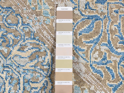 Brown 8'1" x 9'9" Transitional Hand knotted Wool/Silk Rug - Sku: O087054
