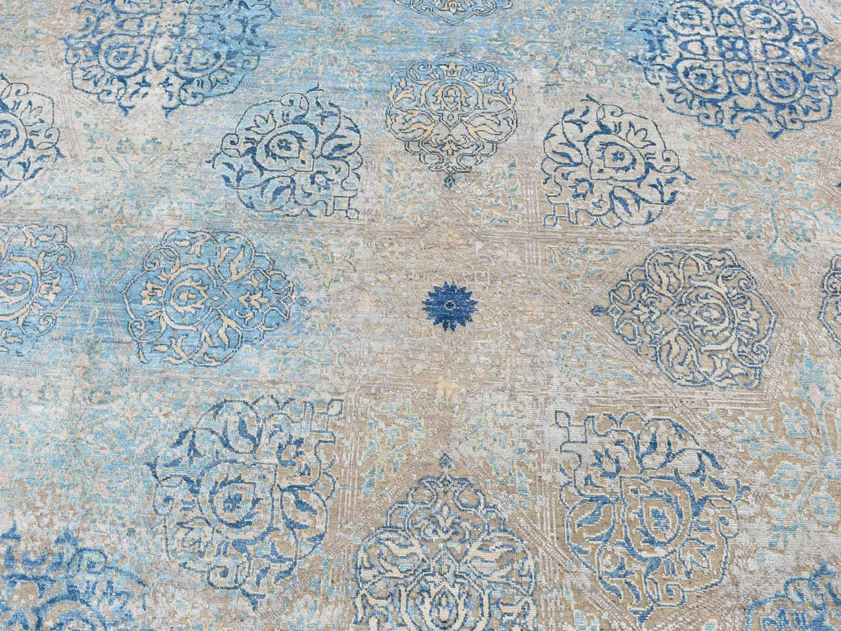 Transitional hand-knotted wool/silk rug in Brown, 8'1" x 9'9" — SKU O087054 (view 8)