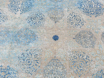 Transitional hand-knotted wool/silk rug in Brown, 8'1" x 9'9" — SKU O087054 (view 8)