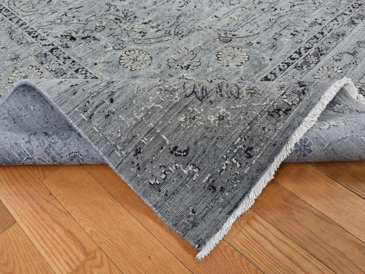 Transitional hand-knotted wool/silk rug in Gray, 8'3" x 10'1" — SKU O087055 (view 5)
