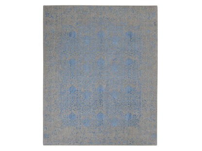 Blue 7'10" x 9'9" Modern and Contemporary Handloom Wool Rug - Sku: O087058