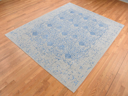 Modern / Contemporary hand-knotted wool rug in Blue, 7'10" x 9'9" — SKU O087058 (view 2)