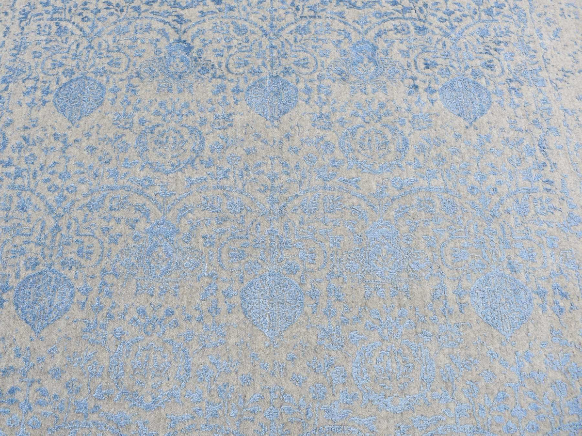 Modern / Contemporary hand-knotted wool rug in Blue, 7'10" x 9'9" — SKU O087058 (view 8)