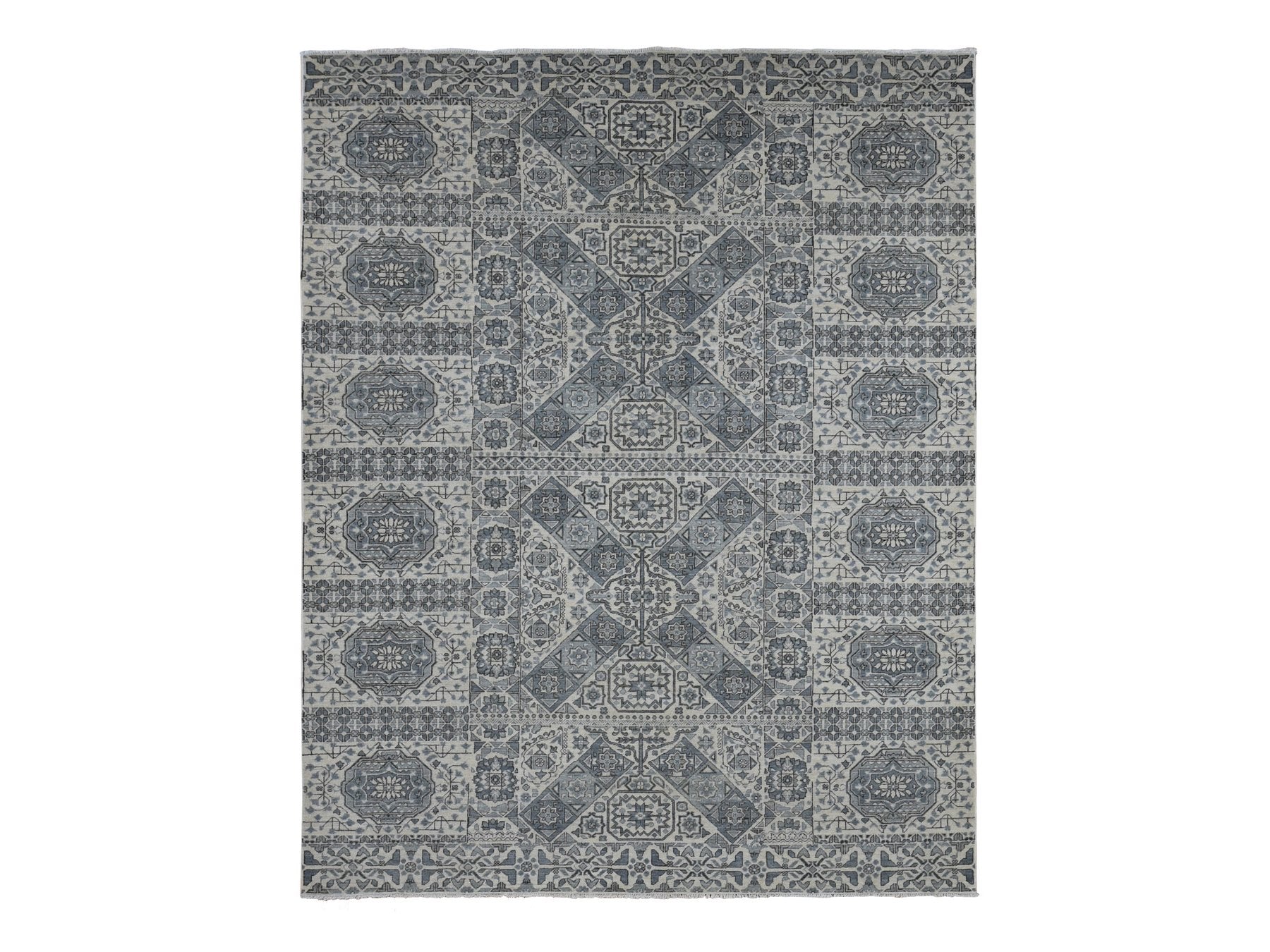 Mamluk Mamluk hand-knotted wool rug in Gray, 8'2" x 10'5" — SKU O087059
