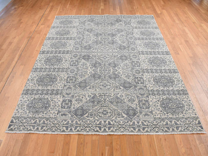 Grey 8'2" x 10'5" Traditional Hand knotted Wool Rug - Sku: O087059