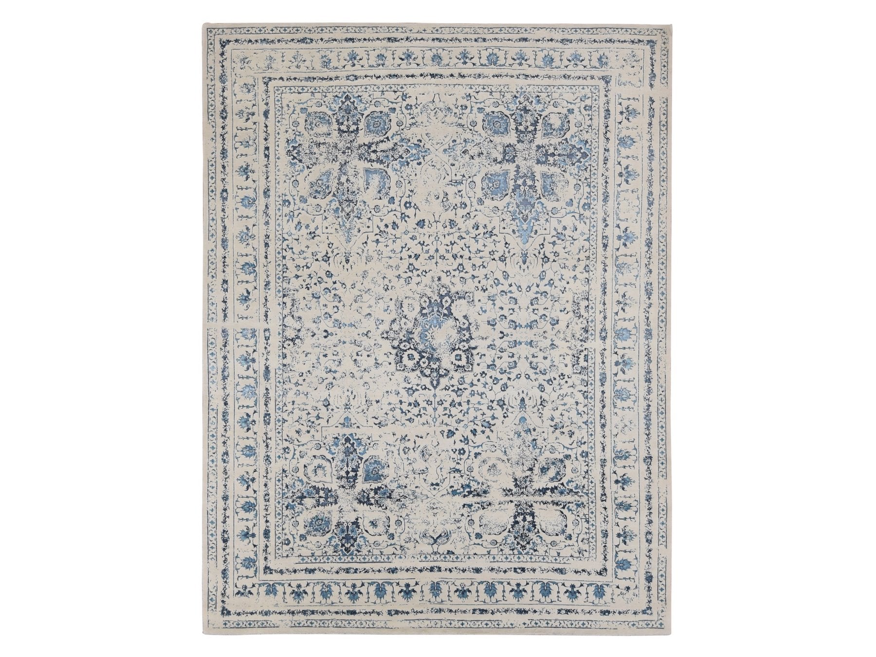 Kashan Transitional hand-knotted wool rug in Ivory, 9' x 12'1" — SKU O087062
