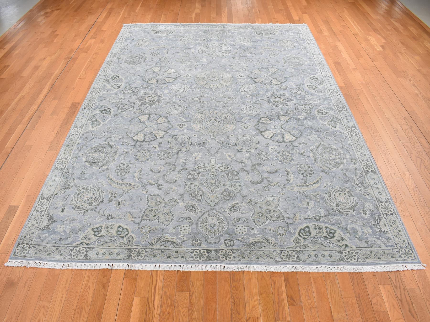 Oushak Oushak hand-knotted wool/silk rug in Gray, 9' x 12' — SKU O087065 (view 2)