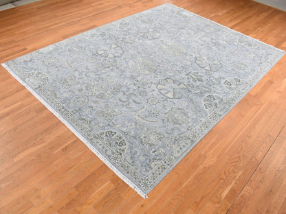 Oushak Oushak hand-knotted wool/silk rug in Gray, 9' x 12' — SKU O087065 (view 3)