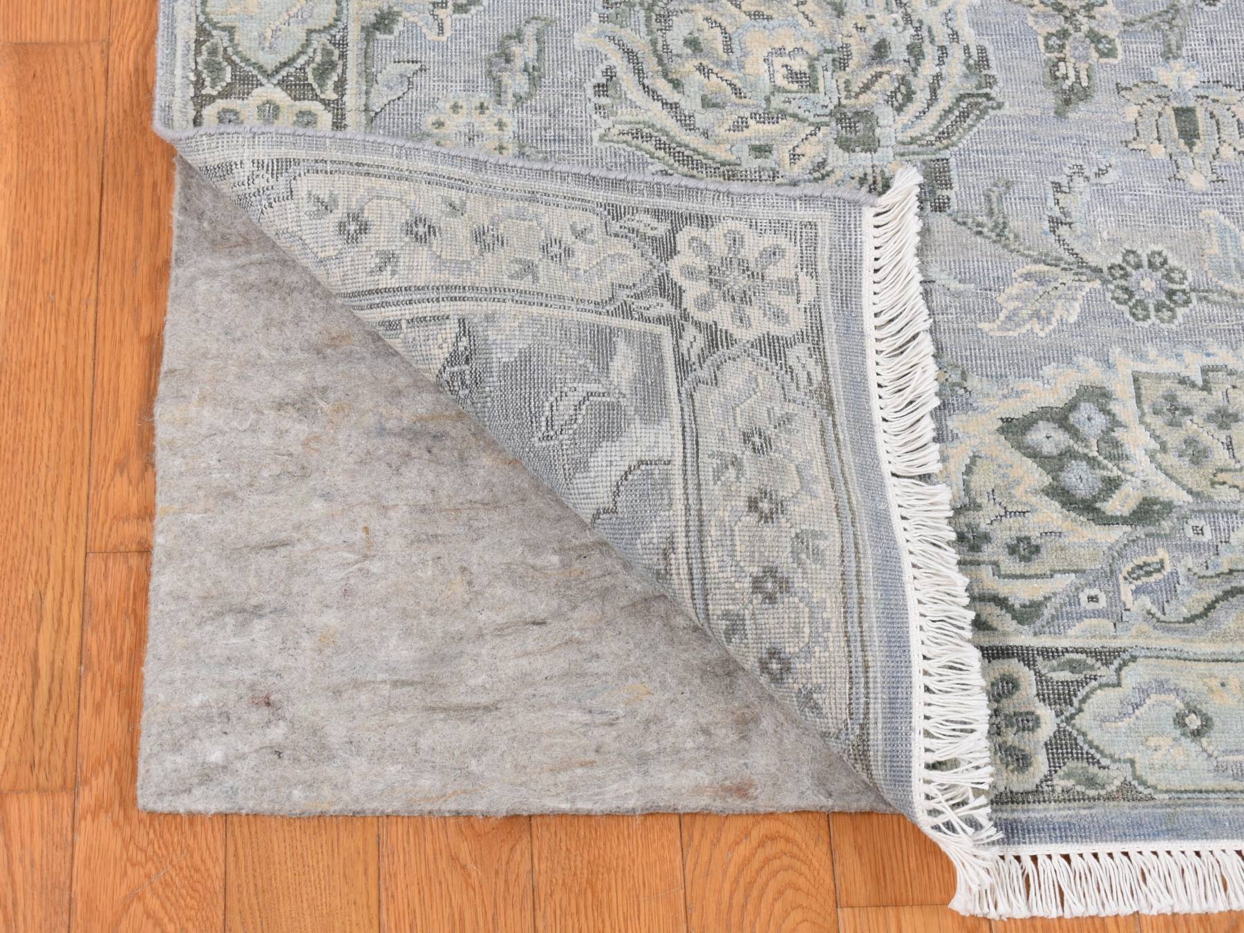 Oushak Oushak hand-knotted wool/silk rug in Gray, 9' x 12' — SKU O087065 (view 4)
