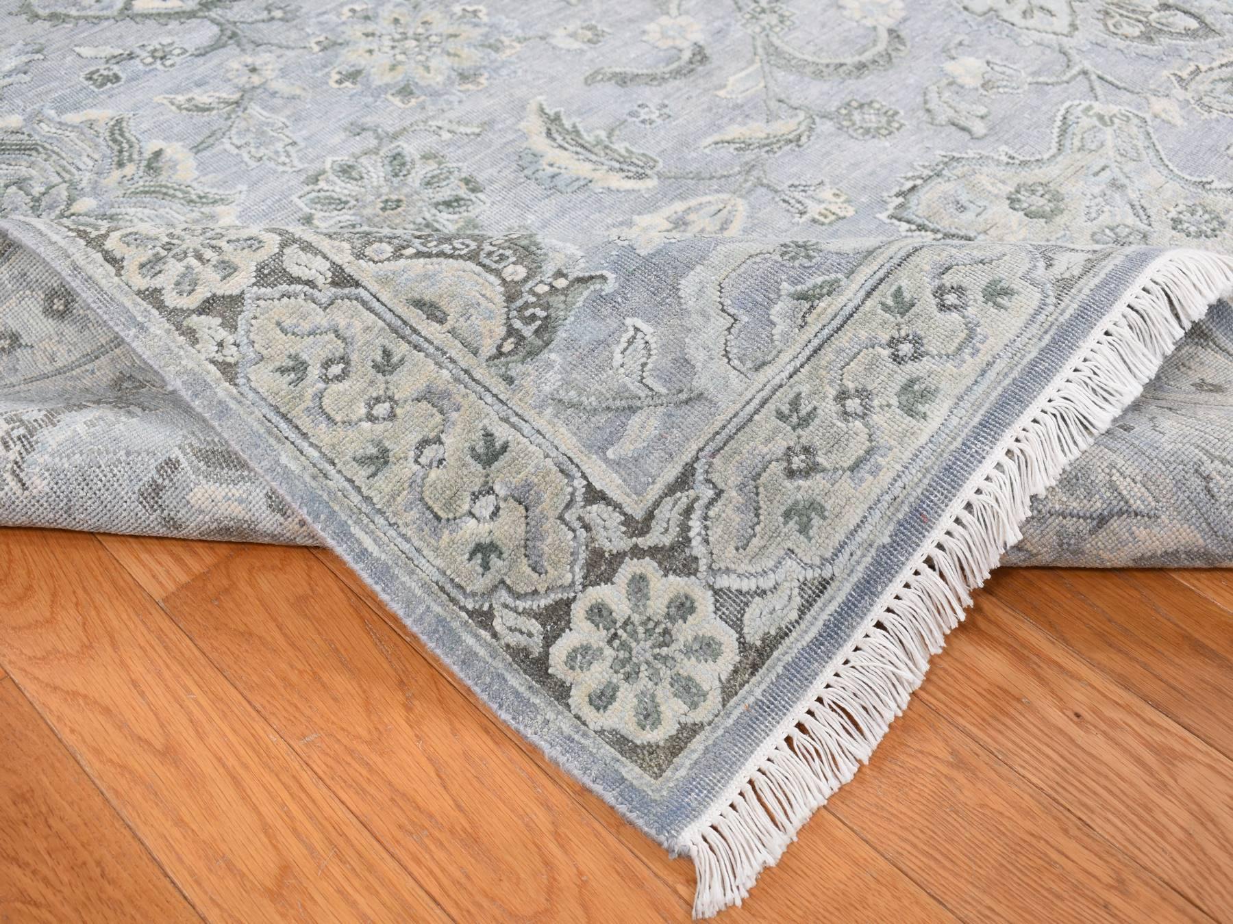 Oushak Oushak hand-knotted wool/silk rug in Gray, 9' x 12' — SKU O087065 (view 5)