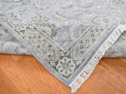 Oushak Oushak hand-knotted wool/silk rug in Gray, 9' x 12' — SKU O087065 (view 5)