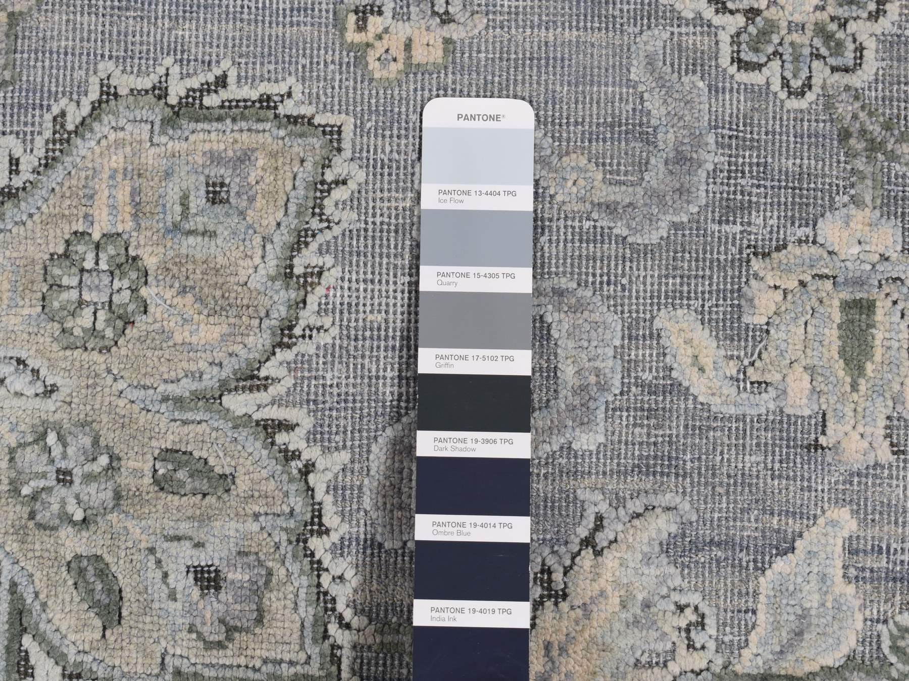 Oushak Oushak hand-knotted wool/silk rug in Gray, 9' x 12' — SKU O087065 (view 7)