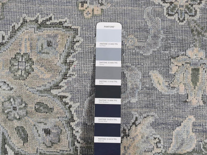 Oushak Oushak hand-knotted wool/silk rug in Gray, 9' x 12' — SKU O087065 (view 7)
