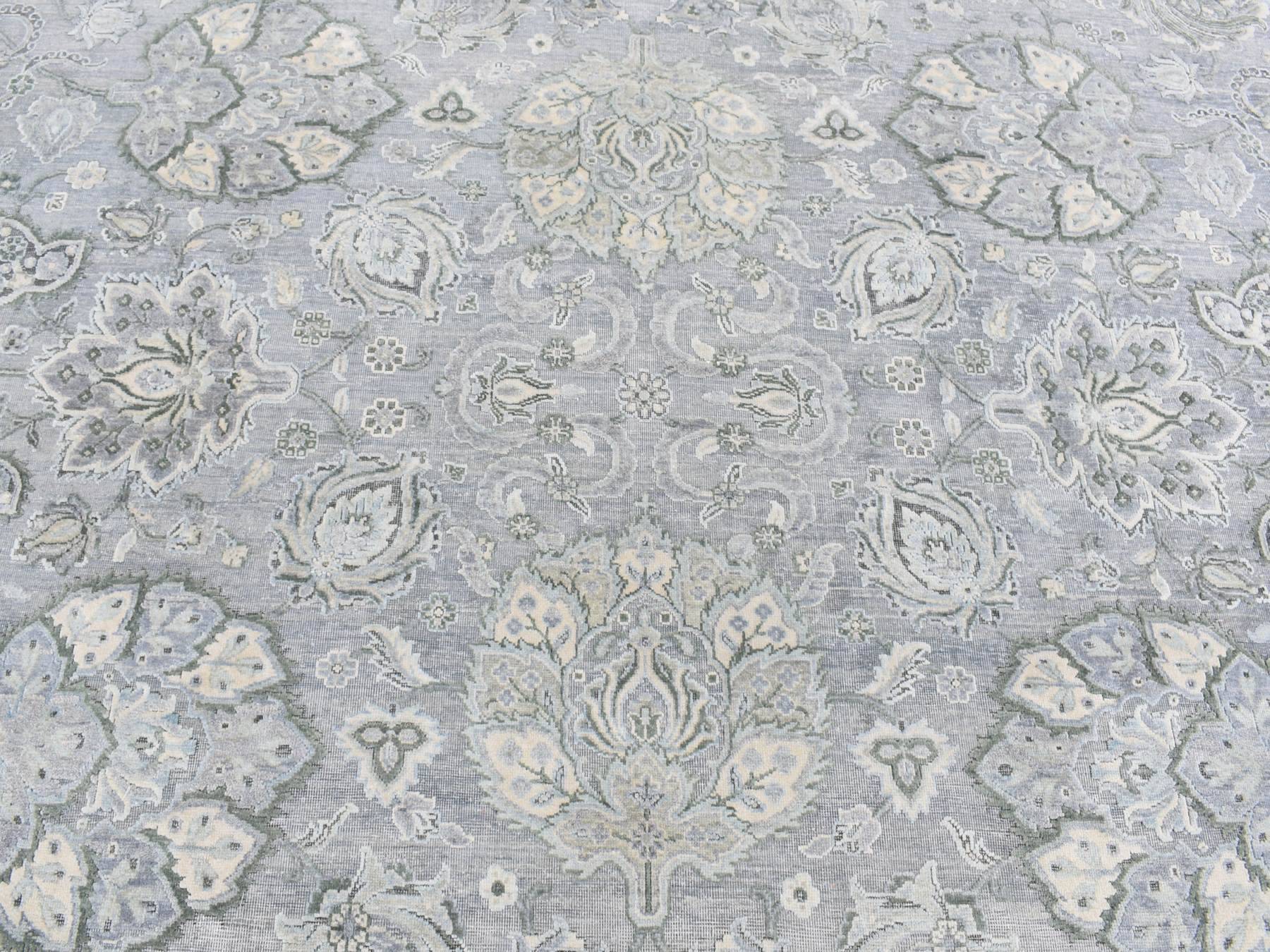 Oushak Oushak hand-knotted wool/silk rug in Gray, 9' x 12' — SKU O087065 (view 8)