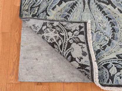 Grey 9'0" x 12'2" Wool and Silk Hand knotted Wool/Silk Rug - Sku: O087072