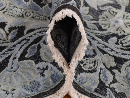 Wool / Silk hand-knotted wool/silk rug in Gray, 9' x 12'2" — SKU O087072 (view 6)