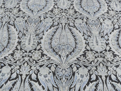 Wool / Silk hand-knotted wool/silk rug in Gray, 9' x 12'2" — SKU O087072 (view 8)