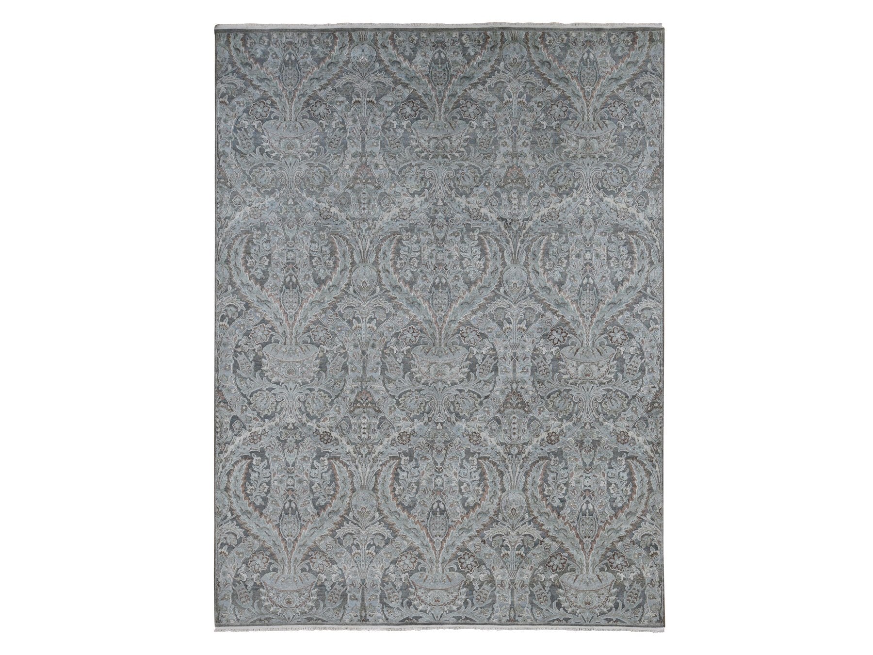 Oushak hand-knotted wool rug in Gray, 9' x 12'2" — SKU O087073