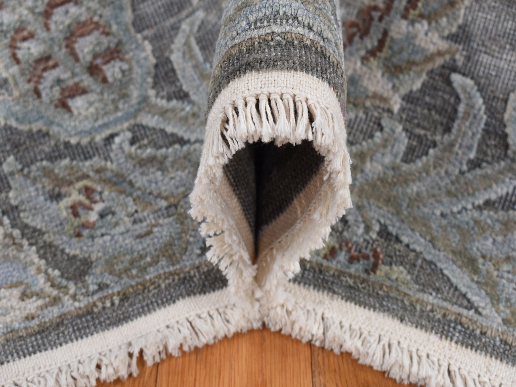 Oushak hand-knotted wool rug in Gray, 9' x 12'2" — SKU O087073 (view 6)