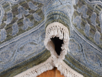 Grey 9'0" x 11'7" Traditional Hand knotted Wool/Silk Rug - Sku: O087075