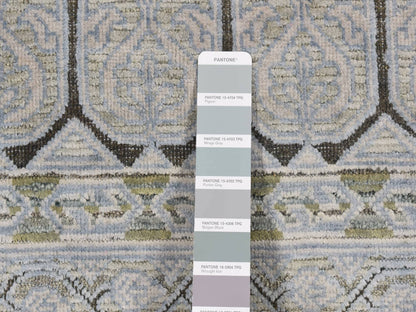 Mamluk Mamluk hand-knotted wool/silk rug in Gray, 9' x 11'7" — SKU O087075 (view 7)