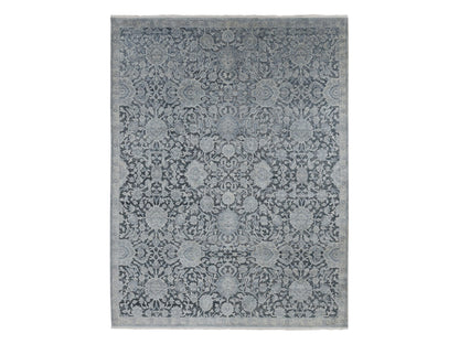 Oushak Oushak hand-knotted wool/silk rug in Gray, 9' x 11'8" — SKU O087076