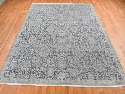 Oushak Oushak hand-knotted wool/silk rug in Gray, 9' x 11'8" — SKU O087076 (view 2)