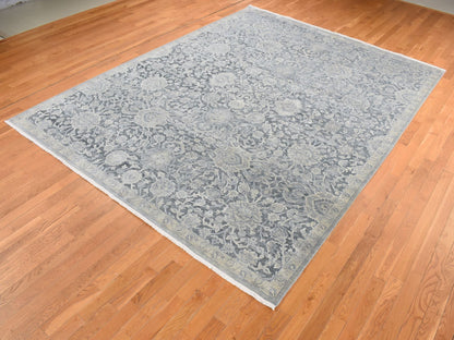 Oushak Oushak hand-knotted wool/silk rug in Gray, 9' x 11'8" — SKU O087076 (view 3)