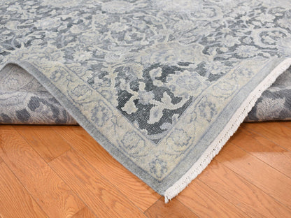 Oushak Oushak hand-knotted wool/silk rug in Gray, 9' x 11'8" — SKU O087076 (view 5)