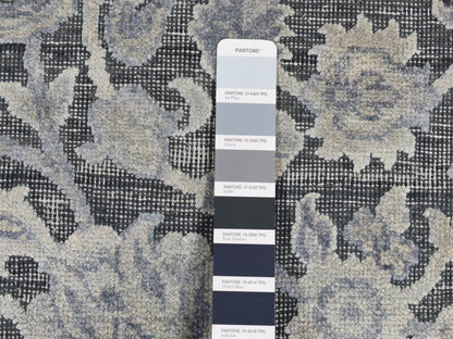 Oushak Oushak hand-knotted wool/silk rug in Gray, 9' x 11'8" — SKU O087076 (view 7)