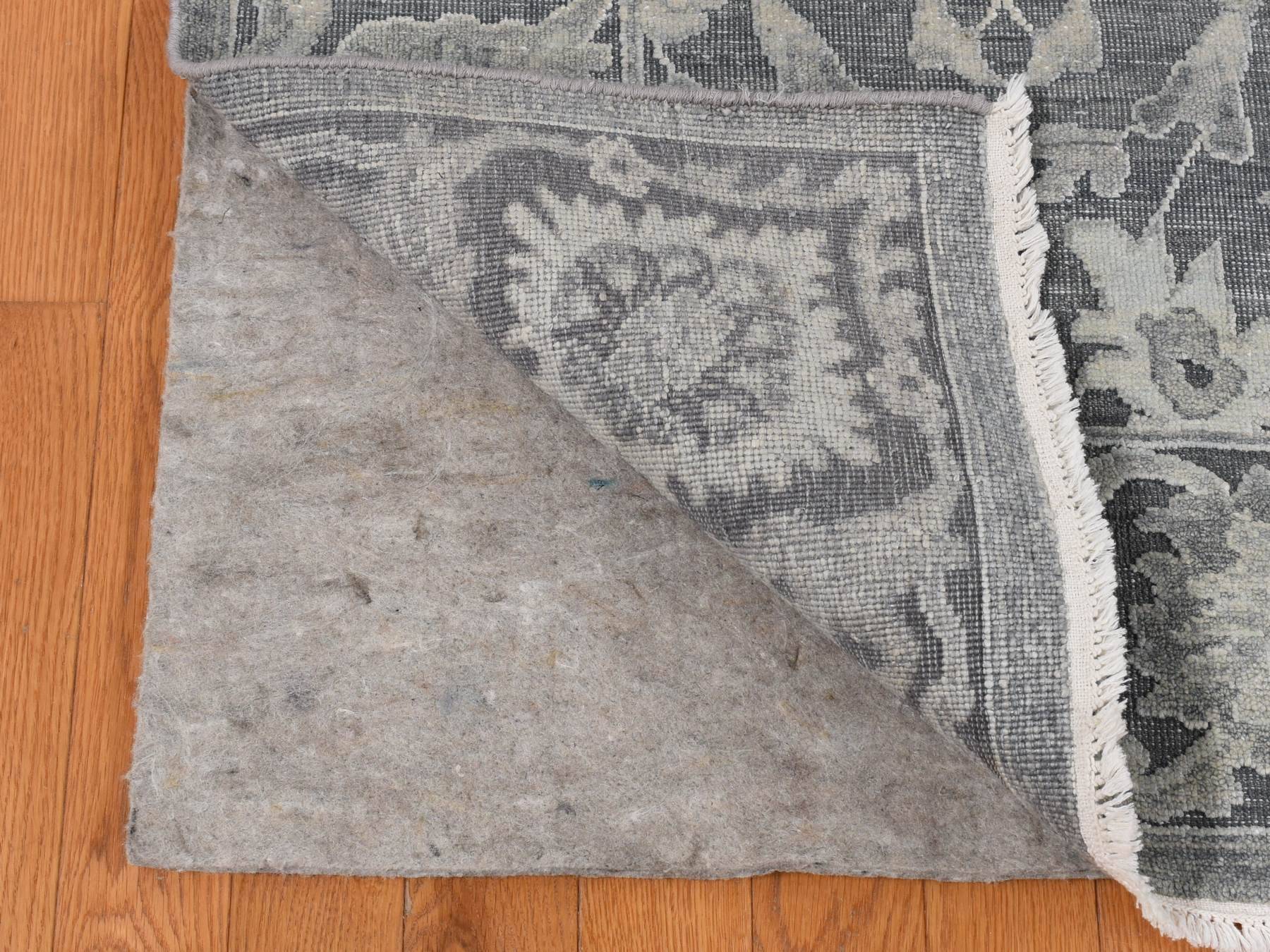 Oushak Oushak hand-knotted wool/silk rug in Gray, 9' x 11'10" — SKU O087078 (view 4)