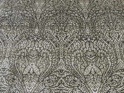 Modern / Contemporary hand-knotted wool/silk rug in Gray, 8'8" x 12'3" — SKU O087081 (view 8)