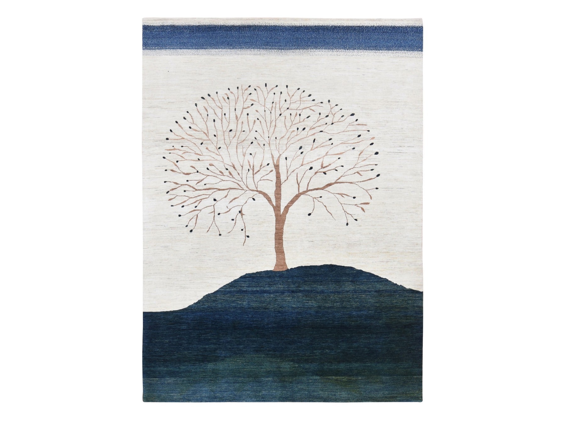 Gabbeh Transitional hand-knotted wool rug in Ivory, 9'8" x 13'8" — SKU O087084