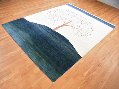 Gabbeh Transitional hand-knotted wool rug in Ivory, 9'8" x 13'8" — SKU O087084 (view 3)