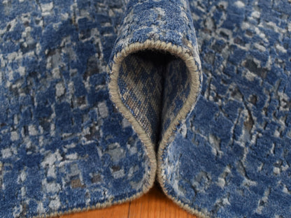 Blue 10'0" x 14'0" Modern and Contemporary Hand knotted Wool/Silk Rug - Sku: O087085