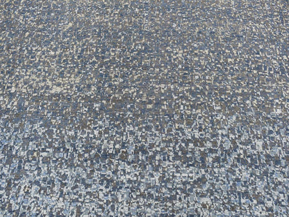 Blue 10'0" x 14'0" Modern and Contemporary Hand knotted Wool/Silk Rug - Sku: O087085
